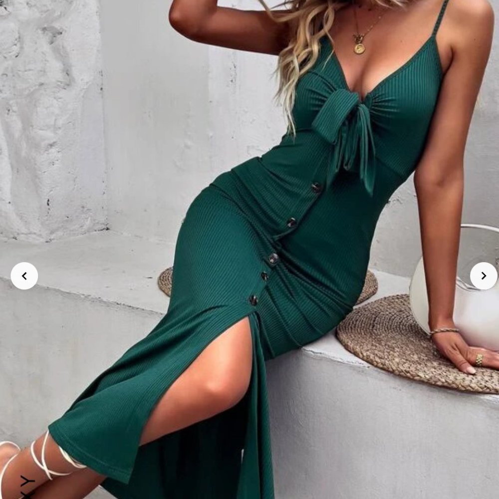 Classic Dress, Dark Green